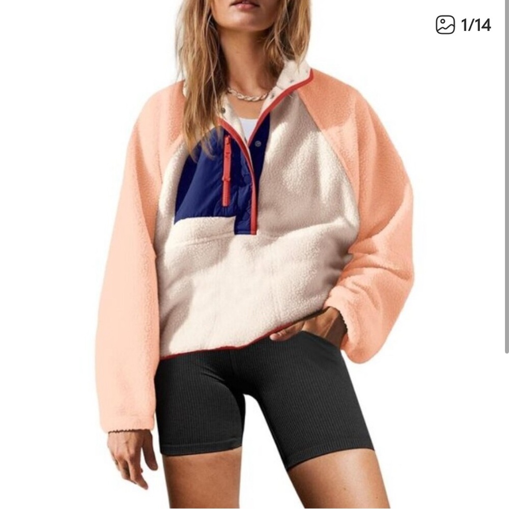 Free People Movement Colorblock Fleece Pullover